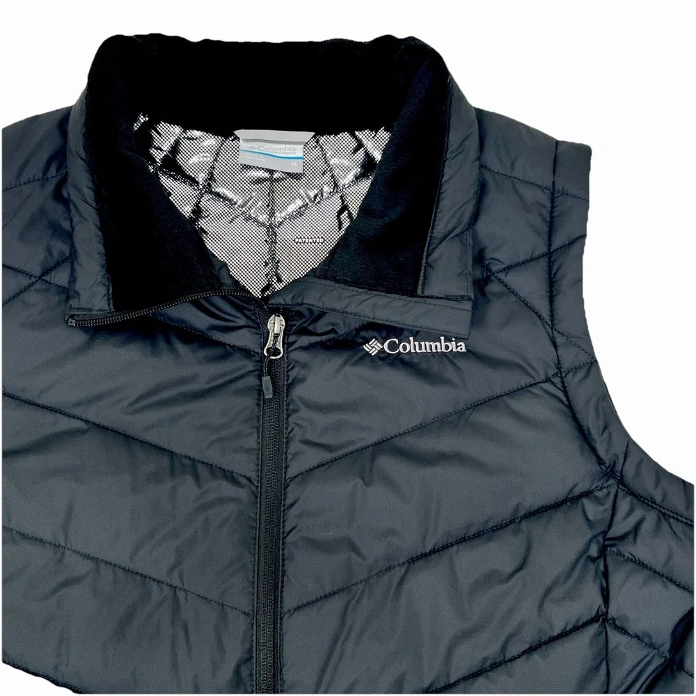 Columbia Omni Heat Insulated Puffer Vest Womens XL Black Lightweight Outdoor - Picture 2 of 11